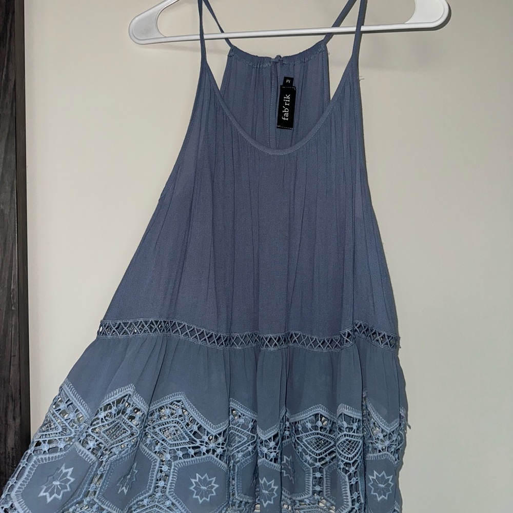 fab'rik Slate Blue Textured Dress